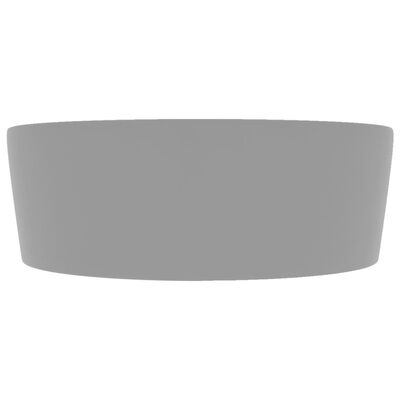 vidaXL Lavatório com extravasamento 36x13 cm cerâmica cinza-claro mate
