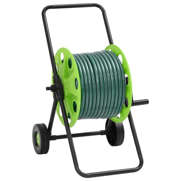 vidaXL Carrinho enrolador com mangueira de 30 m PVC verde