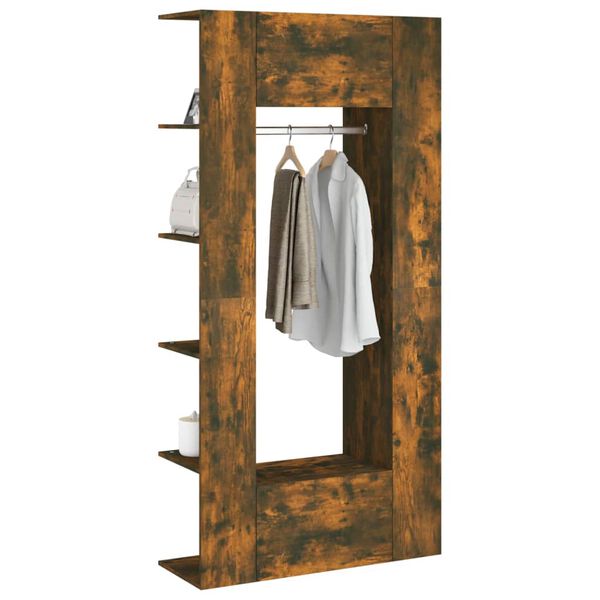 vidaXL Armários de corredor 2 pcs derivados de madeira carvalho fumado