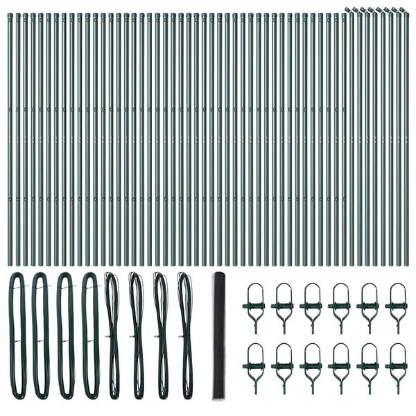 vidaXL Poste de Cerca Cinzeto 100 x 1,5 m (malha de 50 mm) A&ccedil;o e PVC