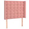 vidaXL Cabeceira de cama c/ luzes LED veludo 103x16x118/128 cm rosa