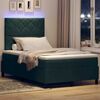 vidaXL Cama Box Spring LED Verde Escuro 120 x 200 cm tecido