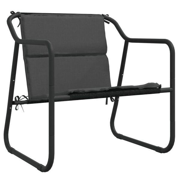 vidaXL 3 pcs conjunto lounge de jardim com almofadões aço antracite