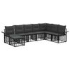 vidaXL Conjunto de Sof&aacute;s para Exterior 8 pcs Preto e Cinza Escuro