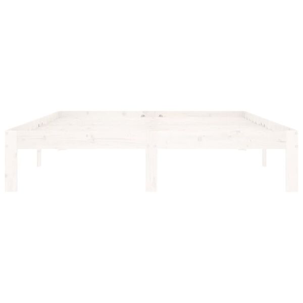vidaXL Estrutura de cama 140x200 cm pinho maciço branco