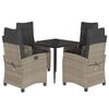 vidaXL 5 pcs conjunto de jantar p/ jardim c/ almofad&otilde;es cinzento claro