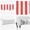 vidaXL Toldo Retrátil Vermelho e branco 500 × 300 cm Tecido, Metal
