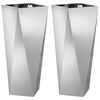 vidaXL Floreira 2 pcs Prateado 30 x 30 x 75 cm A&ccedil;o Galvanizado