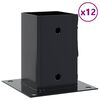 vidaXL Bases de coluna quadradas 12 pe&ccedil;as 91x91 mm a&ccedil;o revestido a p&oacute;