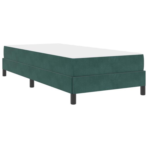 vidaXL Cama Box com colch&atilde;o Verde Escuro 100 x 200 cm tecido