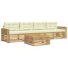 vidaXL Conjunto de Sof&aacute;s para Exterior 5 unid. Branco e Creme