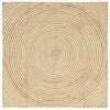 vidaXL Tapete de &Aacute;rea Natural e Branco 120 x 120 cm Juta