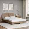 vidaXL Cama com colch&atilde;o Zadar 140x200 cm couro artificial cappuccino