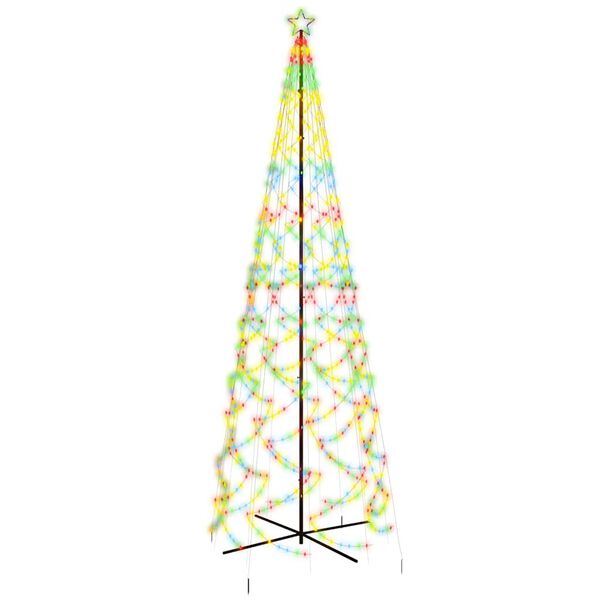 vidaXL Árvore de Natal em cone 1400 luzes LED 160x500 cm colorido