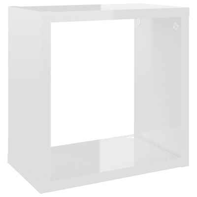vidaXL Prateleiras parede forma de cubo 6pcs 26x15x26 cm branco brilh.