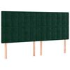 vidaXL Cabeceira de cama c/ LED veludo 180x5x118/128 cm verde-escuro