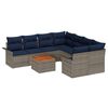 vidaXL Conjunto de Sof&aacute; de Jardim com almofada 9 pcs Cinzeto vime PE