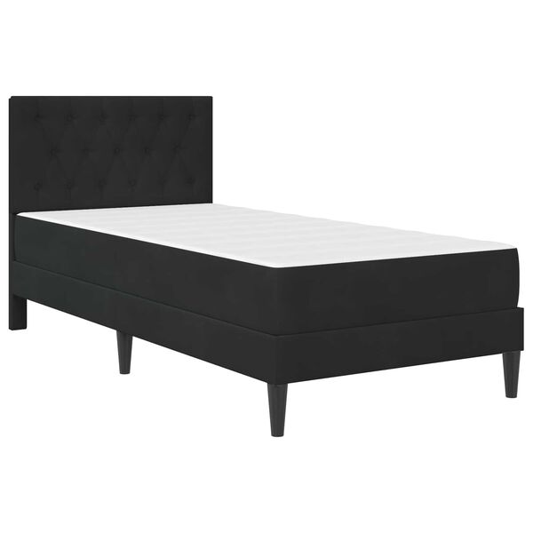vidaXL Estrutura de cama com colch&atilde;o Preto 80 x 200 cm Veludo