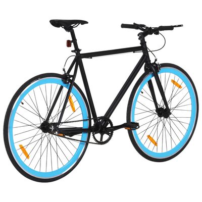 vidaXL Bicicleta de mudanças fixas 700c 59 cm preto e azul