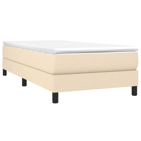 vidaXL Estrutura de cama com molas 90x190 cm tecido creme