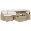 vidaXL Conjunto de Sof&aacute; de Jardim 7 unid. Bege Rattan Sint&eacute;tico