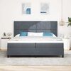 vidaXL Cama Box com colch&atilde;o Cinza Escuro 200 x 200 cm Veludo