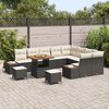 vidaXL Conjunto de Sof&aacute; de Jardim 12 pcs Preto vime PE