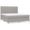 vidaXL Cama com molas/colch&atilde;o 160x200 cm tecido cinzento-claro