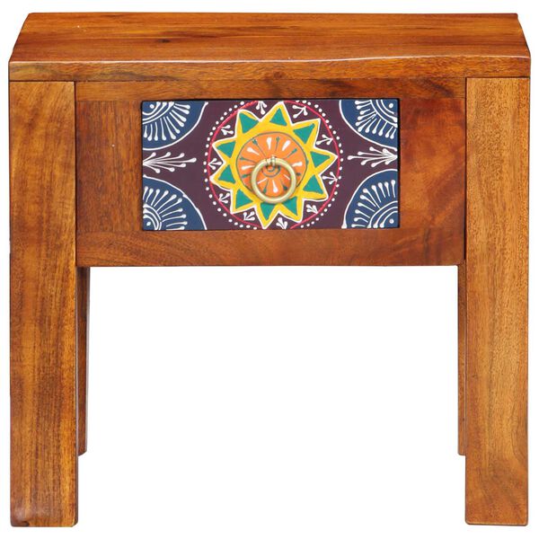 vidaXL Mesa Lateral com gaveta Castanho 40 x 30 x 36 cm