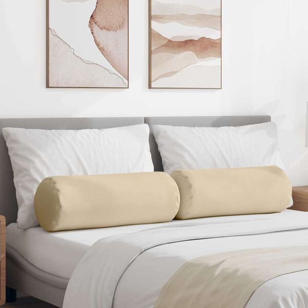 vidaXL Almofadas de Apoio 2 pcs Creme &Oslash; 25 x 70 cm