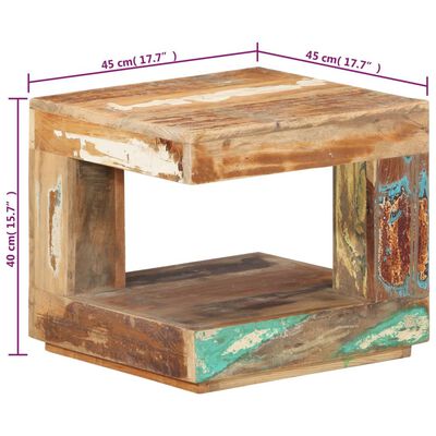 vidaXL Mesa de centro 45x45x40 cm madeira recuperada maciça
