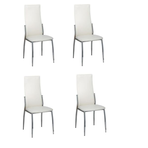 vidaXL Cadeiras de jantar 4 pcs couro artificial branco