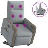 vidaXL Poltrona reclin&aacute;vel massagens tecido cinzento-claro
