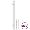 vidaXL Puxadores para m&oacute;veis 20 pcs 192 mm a&ccedil;o inoxid&aacute;vel prateado