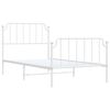 vidaXL Estrutura de cama com cabeceira e p&eacute;s 100x190 cm metal branco