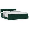 vidaXL Estrutura de cama otomana com colch&atilde;o 160x200 cm verde escuro