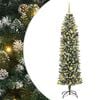 vidaXL &Aacute;rvore Slim de Natal Artificial Verde e Branco 210 cm