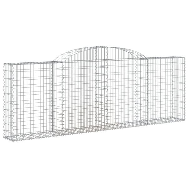 vidaXL Cestos gabi&atilde;o arqueados 2pcs 300x30x100/120cm ferro galvanizado