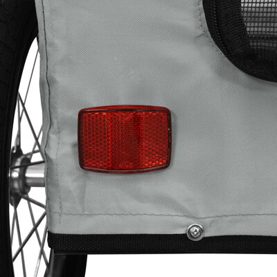 vidaXL Reboque bicicleta animais tecido oxford/ferro cinzento