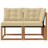 vidaXL Sof&aacute; M&eacute;dio e de Canto para Exterior com almofada 2 Pe&ccedil;a Natural