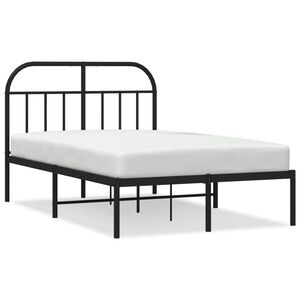 vidaXL Estrutura de cama com cabeceira 120x200 cm metal preto