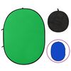 vidaXL Tela fundo de est&uacute;dio oval 2-em-1 200x150 cm verde e azul
