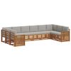 vidaXL Conjunto de Sof&aacute;s para Exterior 10 unid. Cinza Natural e Claro