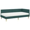 vidaXL Estrutura de Cama de Canto com Colch&atilde;o 2 pcs Verde tecido