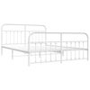 vidaXL Estrutura de cama com cabeceira e p&eacute;s 180x200 cm metal branco