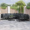vidaXL Conjunto de Sof&aacute; de Jardim com almofada 8 pcs Preto A&ccedil;o