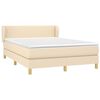 vidaXL Cama com molas/colch&atilde;o 140x190 cm tecido cor creme