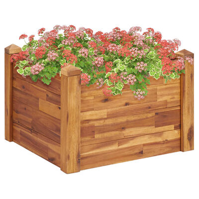 vidaXL Vaso/floreira de jardim 60x60x44 cm madeira de acácia maciça