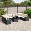 vidaXL 11 pcs conjunto sof&aacute;s de jardim c/ almofad&otilde;es vime PE preto