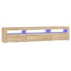 vidaXL M&oacute;vel de TV com luzes LED 195x35x40 cm carvalho sonoma